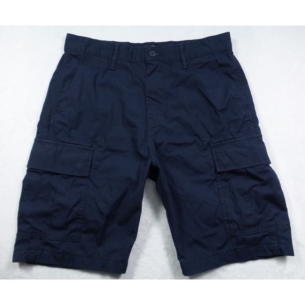 Levis Shorts Mens Size 29 Blue Ripstop Canvas Cargo Pockets High Rise Outdoor